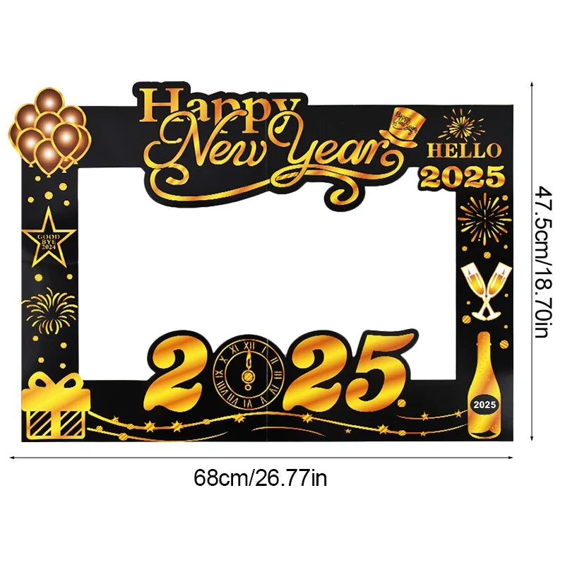 2025 Crown Number Foil Balloons Happy New Year Eve Party Decoration Photo Booth Props Supplies Christmas Home Decor Navidad 2024
