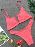 Splicing Denim V Shaped Thong Bikini Women Swimsuit Female Swimwear Two Pieces Bikini Set Bather Push Up Bathing Suit Swim Lady