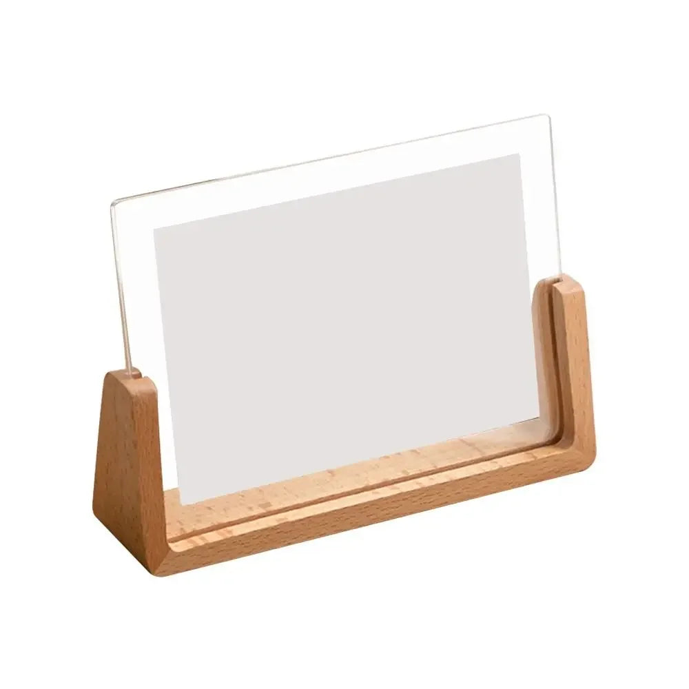 Acrylic U-Shaped Wooden Photo Frame – Walnut & Beech Desk Display