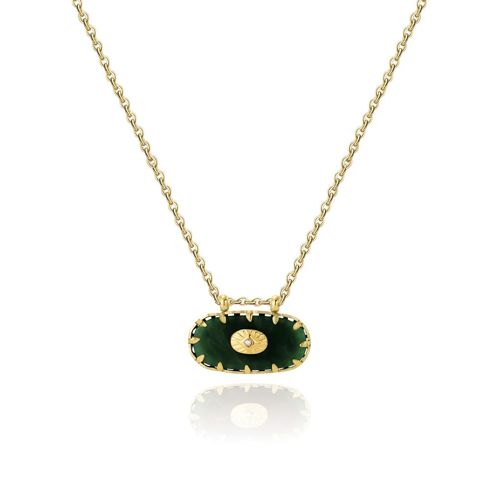 YACHAN 18K Gold Plated Stainless Steel Pendant Necklaces for Women Trendy Colorful Acrylic Charm Y2K Jewelry