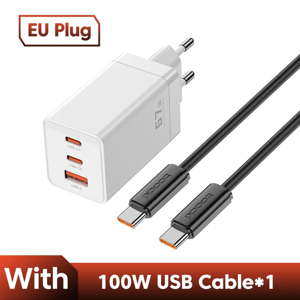 Toocki 67W GaN USB C Charger 65W Quick Charge QC 4.0 PD 3.0 45W Type C Fast USB Charger For iPhone 16 15 14  Pro Samsung MacBook