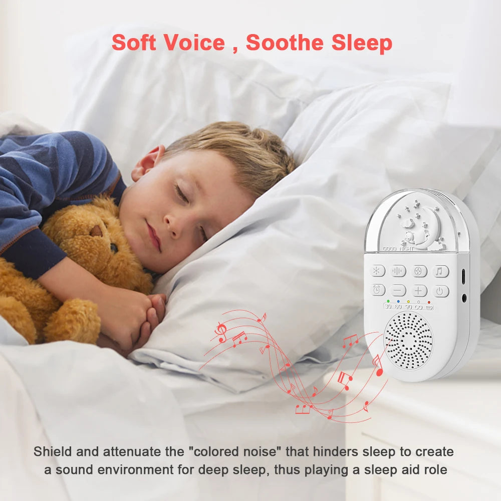 Portable White Noise Baby Sleep Machine 24 Soothing Sounds Soft Breath Light 30/60/90 Timing For Baby Adult Office Travel
