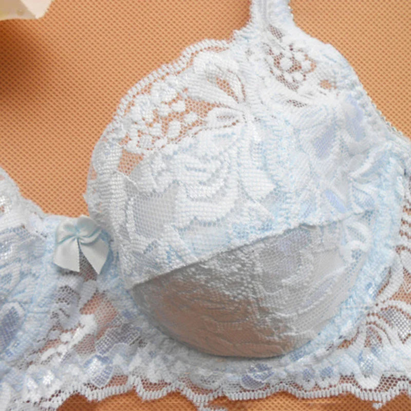 New Sexy Floral Lace Bras Women Summer Thin Push Up Brassiere Solid Color Comfort Breathable Underwear Female Fashion Lingerie