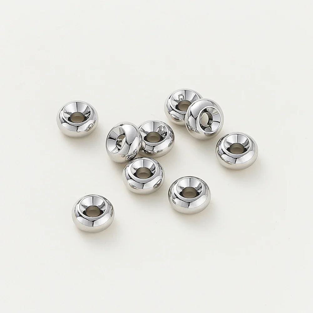 14K/18K Gold Plated 10-30Pcs 3/4/5/6/8mm Spacer Beads for DIY Necklace Bracelet Jewelry Making Supplies Accessories Wholesale