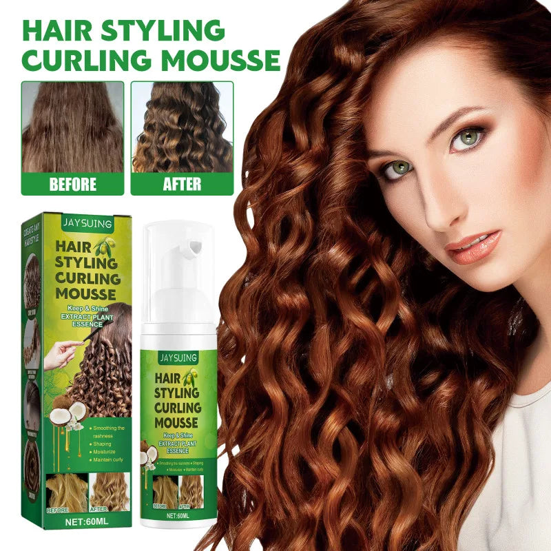 60ml Hair Sculpting Mousse Professional Curly Hair Styling Cream Natural Fluffy Curl Booster Defining Women Haircare Products