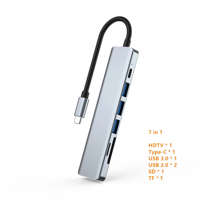 USB C Hub to 4K HDMI-Compatible USB 3.0 2.0 Type C PD Charging Dock for MacBook iPad Samsung S10 Dex TV Mouse Keyboard U Disk