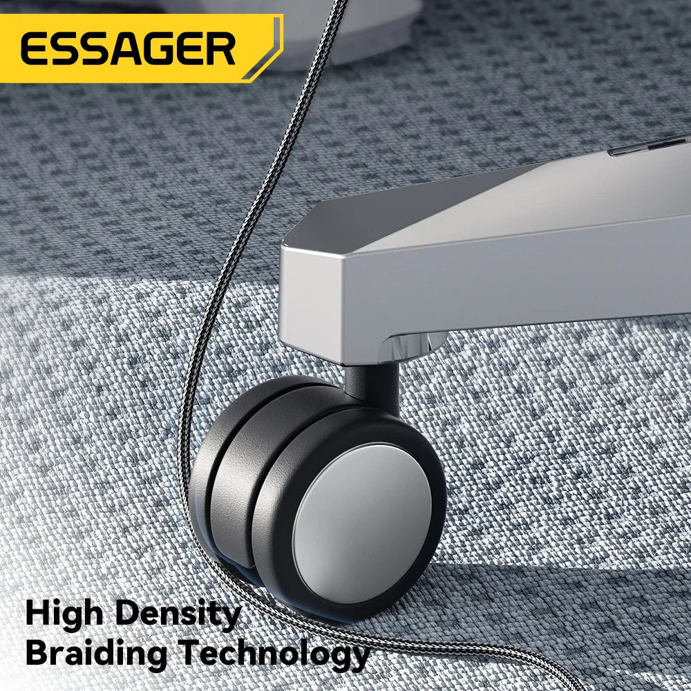 Essager PD 100W Type C to C Cable USB Type-C 5A Fast Charging Mobile Phone Cable For MacBook iPad Oneplus Xiaomi iPhone 15 Cable
