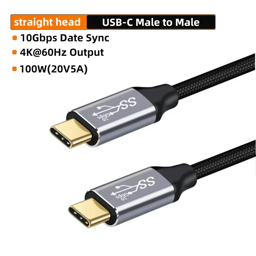 5A Type C Male Female 90 Angle Cable USB C Extension Cable Fast Charging USB Type C 3.1 PD100W Quick Charge With Corner Cables