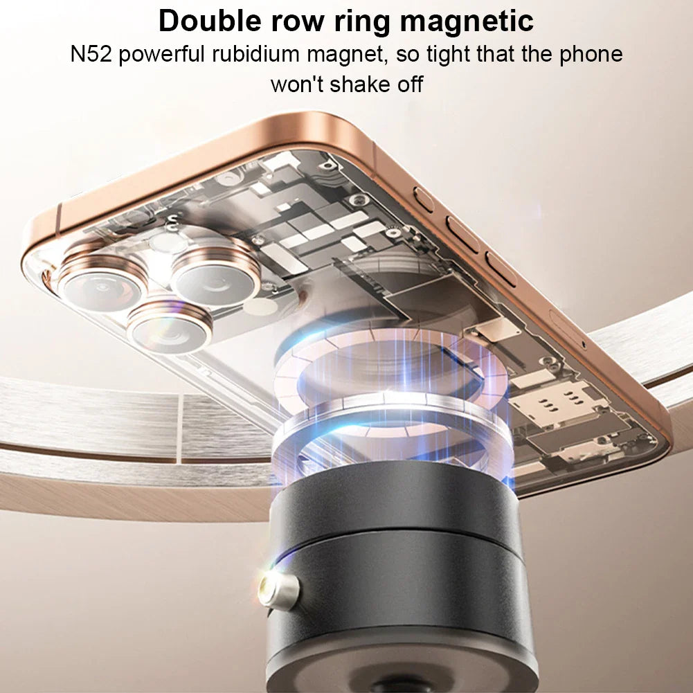 Mini Vacuum Double Side Magnetic Suction Cup Phone Holder Foldable Suction Cup Car Navigation Bracket for iPhone 16 15 Samsung