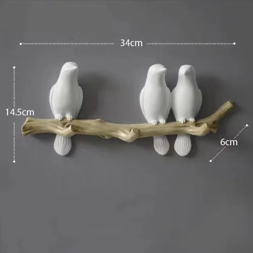 Nordic Resin Bird Wall Hook – Decorative Coat & Key Hanger