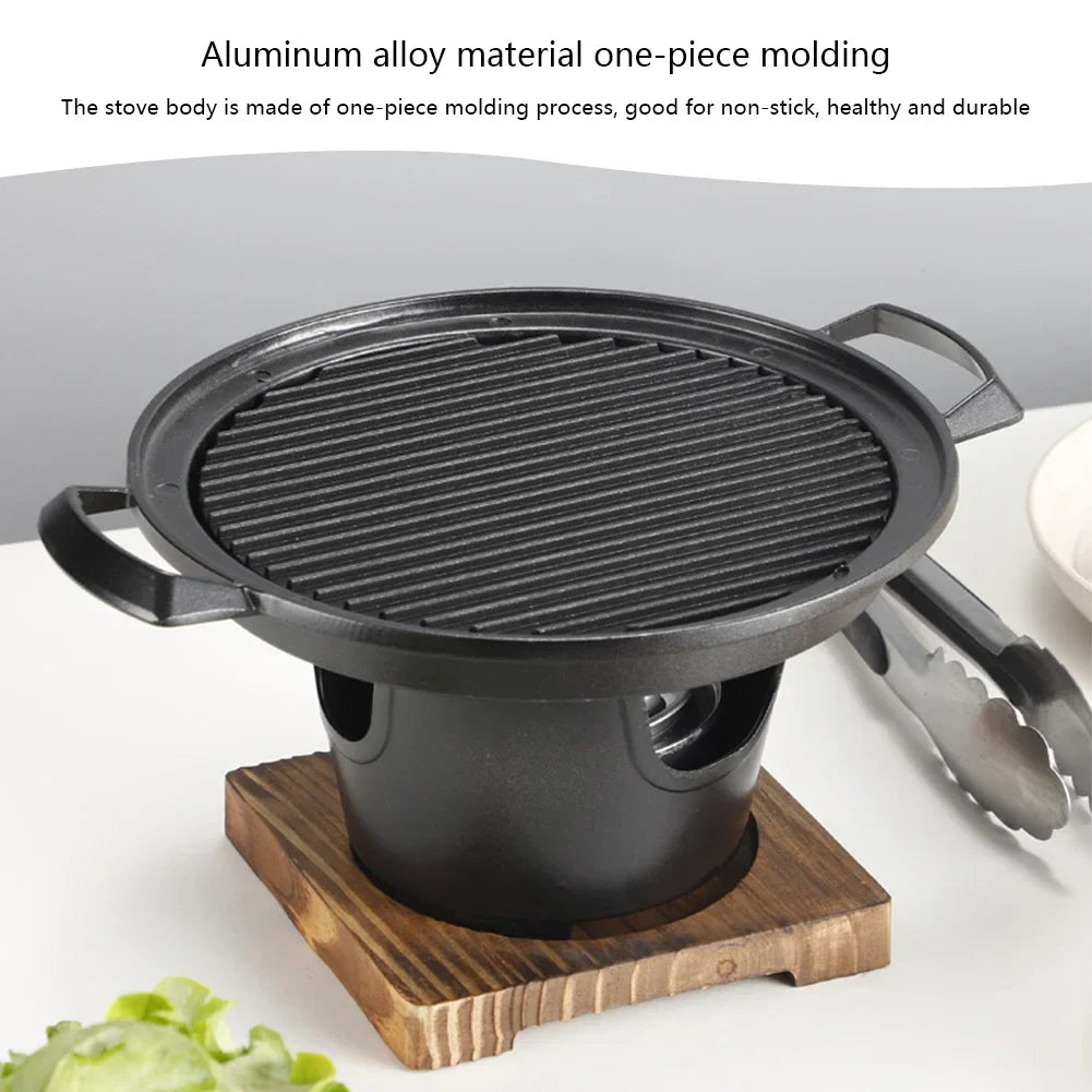Mini Barbecue Stove Detachable Japanese Alcohol Stove Non-stick BBQ Grill Furnace Roasting Meat Tool for Picnic Camping Stove