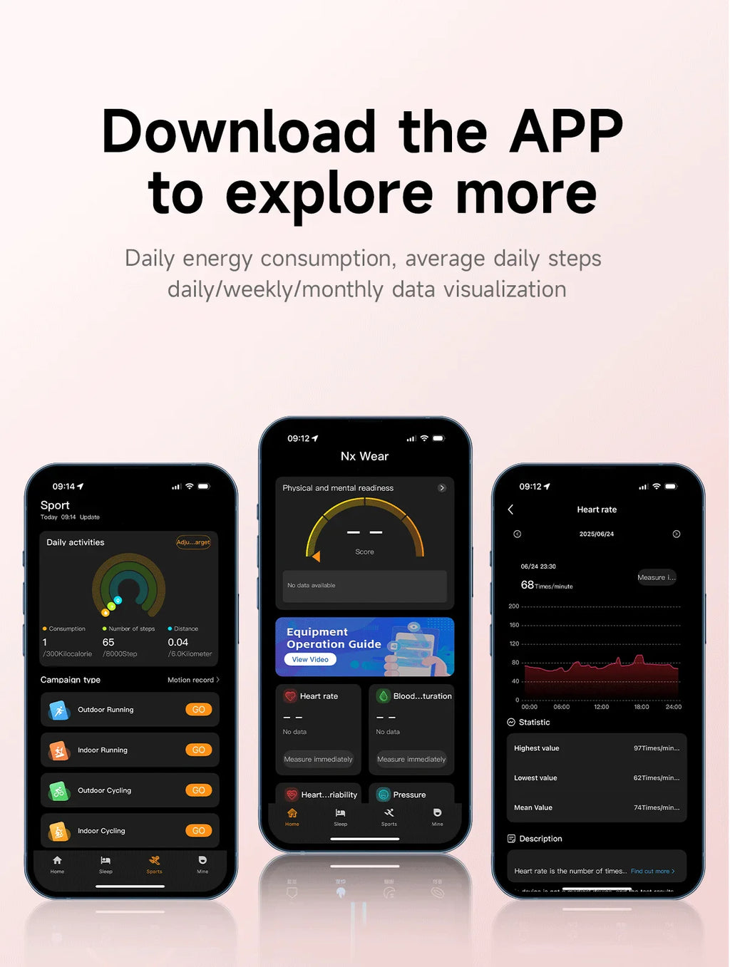 Health & Fitness Smart Bracelet with Heart, Sleep & Activity Tracking
