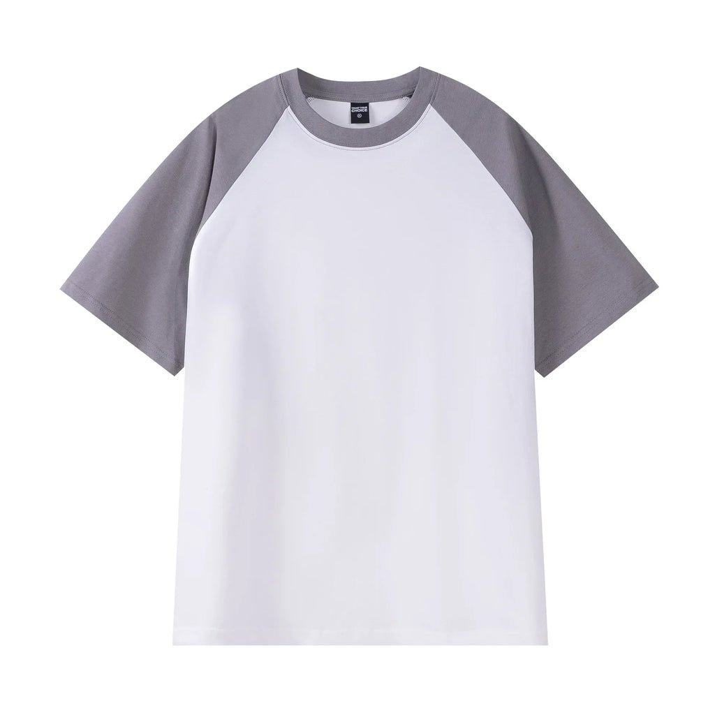 Heavyweight 240g Contrast Sleeve Cotton T-Shirt for Men