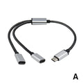 USB C Male To Double USB C Female Splitter Type C Hub For Type C Gaming Handle Charger Powerbanks Adapter
