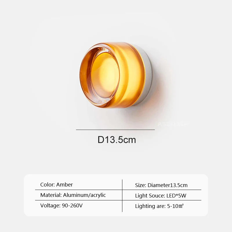 Modern Jelly LED Wall Lamp – Round Glass Wall Light