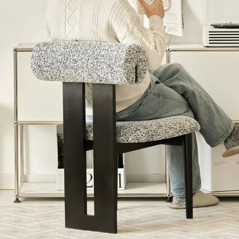 Modern Bouclé Dining Chair with Padded Backrest – Accent Chair
