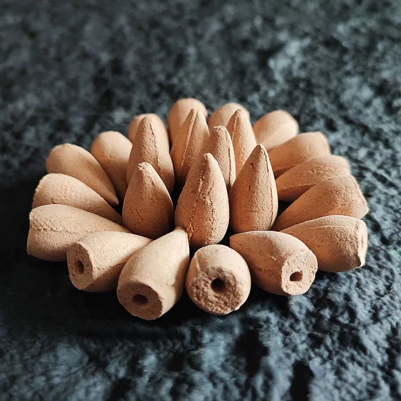 20 pcs Natural Indian Cone Insence Lavender Waterfall Reflux Tower Incense for Backflow Burner Home Tea Room Hotel Fragrance