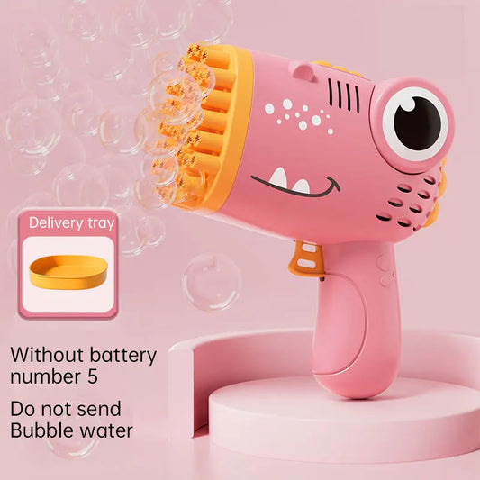 40 Holes Dinosaur Bubble Machine Gun Toys for KidsSoapBubbleMachineGunsToysChildrenGift  without battery and bubble water