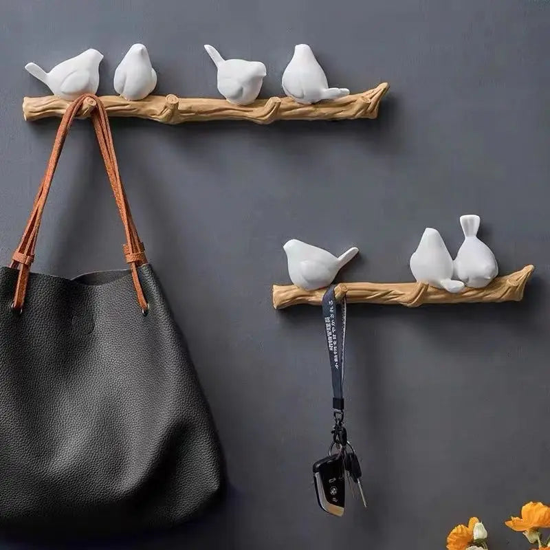 Nordic Resin Bird Wall Hook – Decorative Coat & Key Hanger