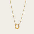 YACHAN New In U-Shaped Stainless Steel Pendant Necklace for Women 18K Gold Plated Waterproof Snake Chains Trendy Jewelry