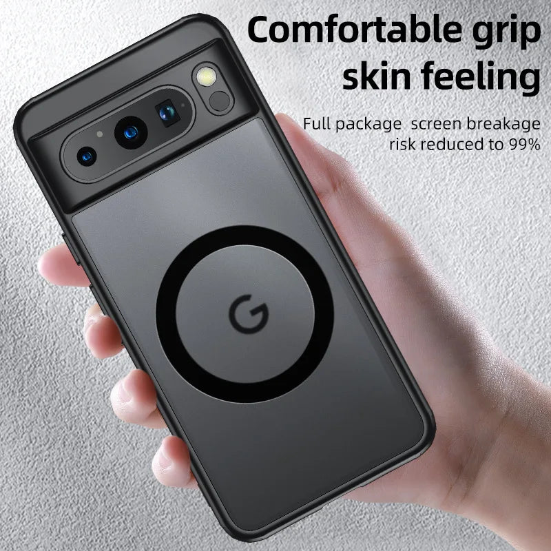 2025 Fashion Magnetic Case For Google Pixel 9 Pro 8 8A 7 10 Dull Polish Wireless Charger Cover Anti-knock Cases For Pixel 9A 7A
