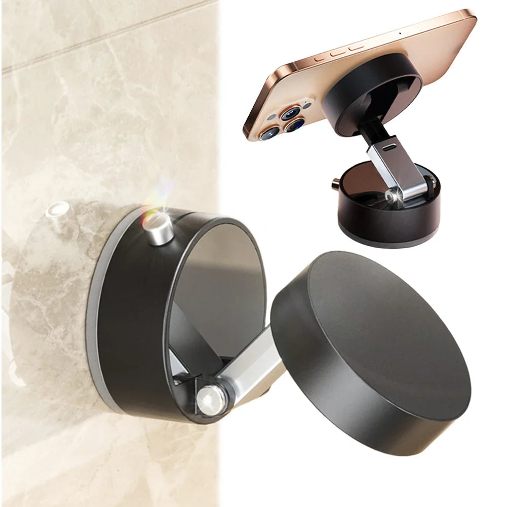 Mini Vacuum Double Side Magnetic Suction Cup Phone Holder Foldable Suction Cup Car Navigation Bracket for iPhone 16 15 Samsung