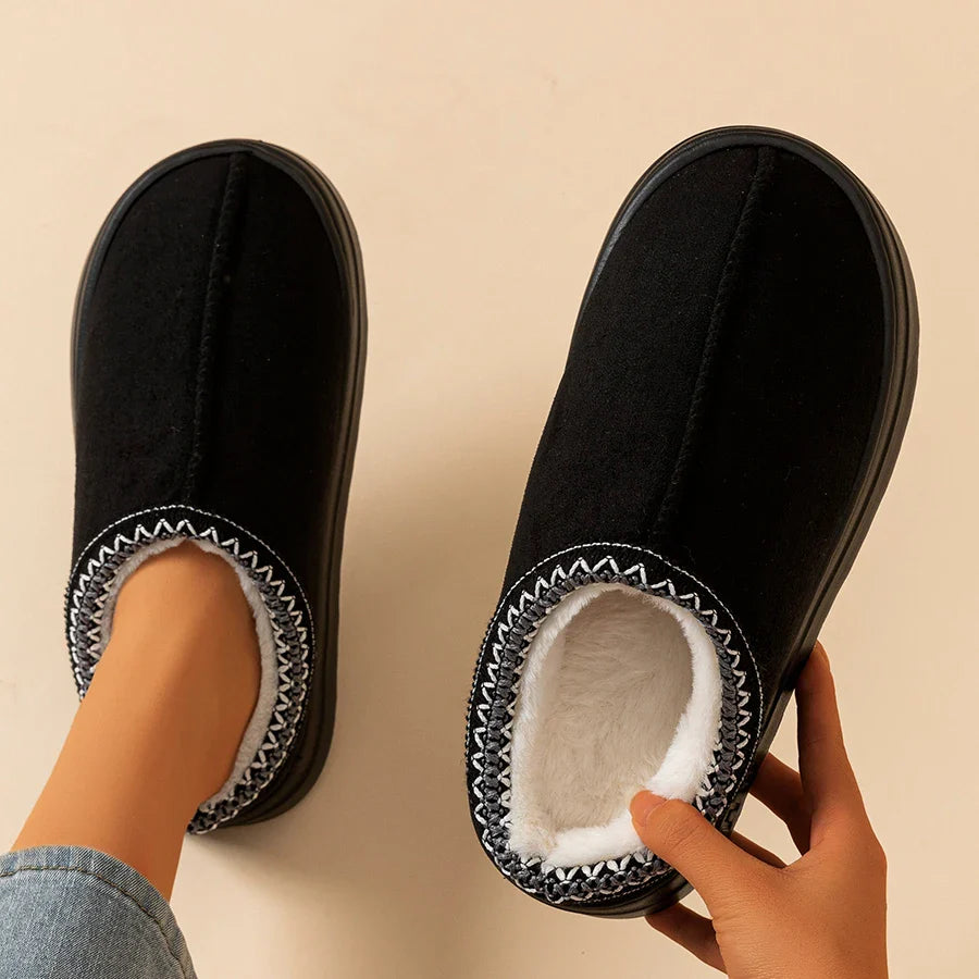 Winter Men's Slippers Indoor Bedroom Breathable Warm Snow Boots Women Outdoor Soft Sole Anti-slip Home Cotton Shoes Couple