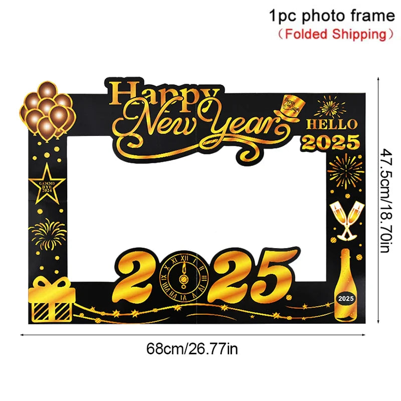 2025 Crown Number Foil Balloons Happy New Year Eve Party Decoration Photo Booth Props Supplies Christmas Home Decor Navidad 2024