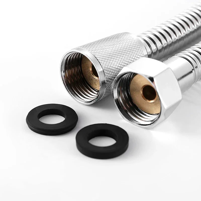 2/2.5/3M 304 Stainless Steel Encrypted Shower Hose Matte Black Flexible Shower Tube Bathroom Chrome Plated Brushed Nickel Pipe