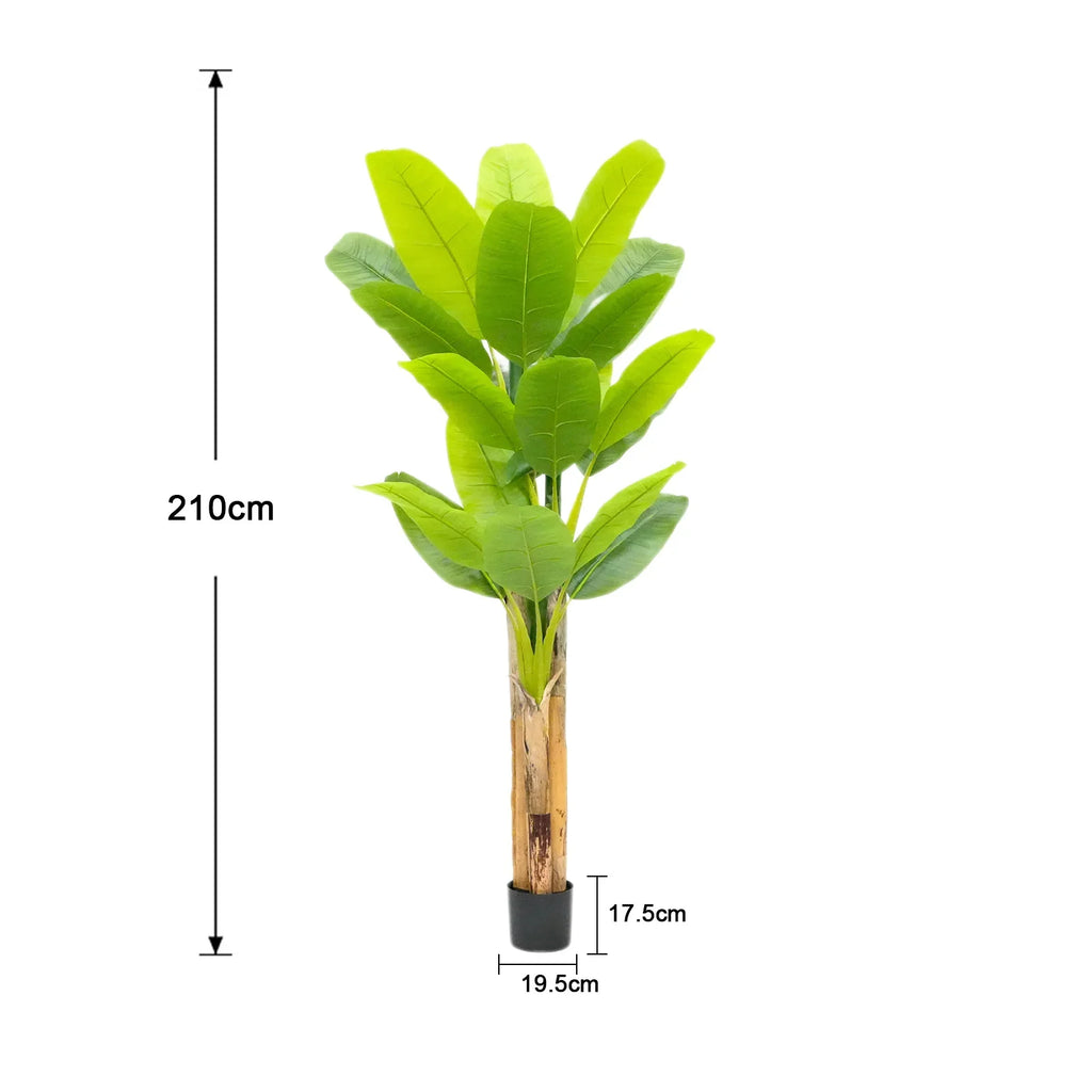 Bird of Paradise Artificial Plants Tree Tropical Faux Banana Silk Tree Fake Banana Leaf Plant with Stalks for Home Office Decor