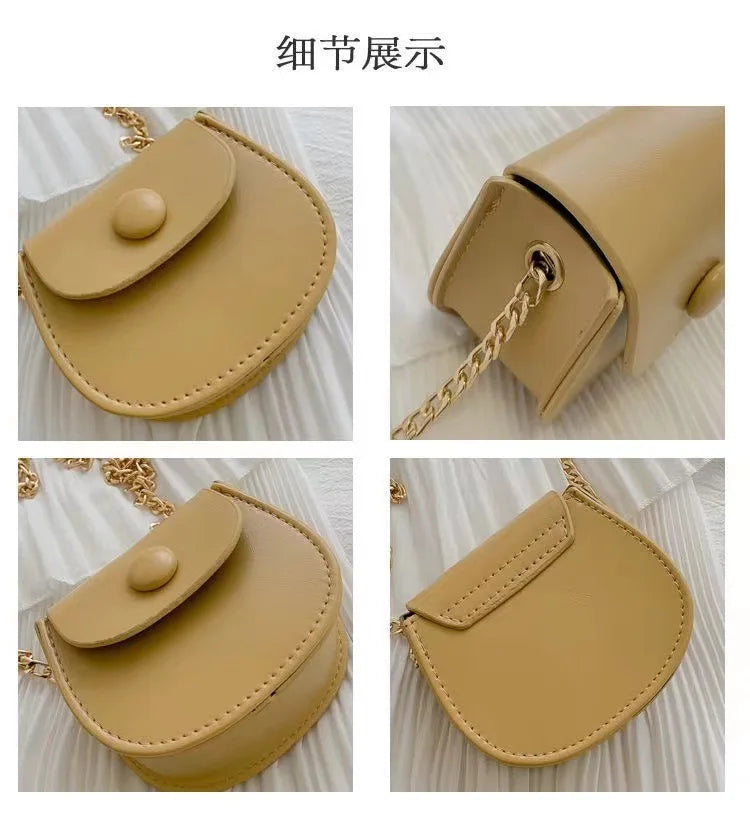 Fashion Kids Children PU Leather Shoulder Bag Lovely Baby Girls Mini Chain Coin Purse Cute Princess Crossbody Bags Small Wallet