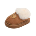 Unisex Cute Winter Boots for Toddlers Faux Fur Thick Warm Velvet Slip-On Baby Snow Footwear 1-3 Years Anti-Slippery PU Leather