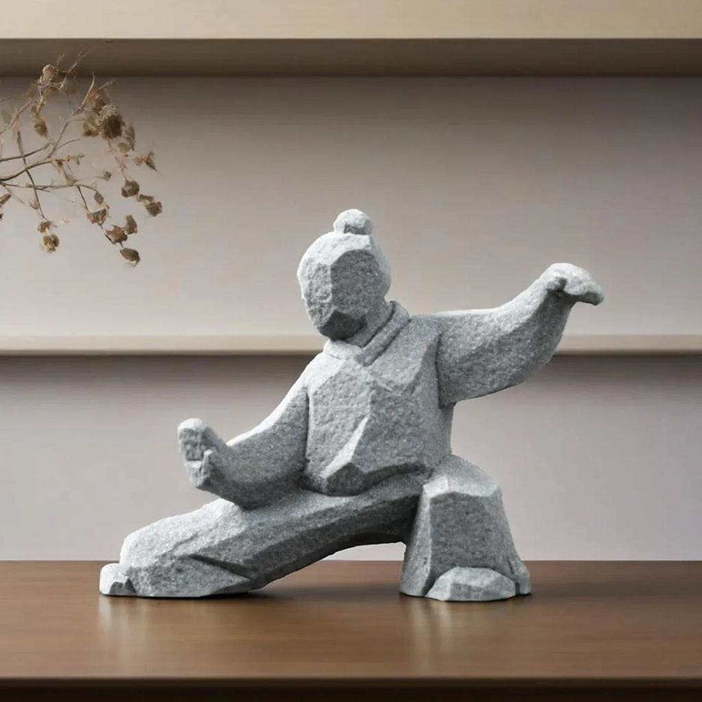 Miniature Tai Chi Master Figurine – Chinese Stone Sculpture for Home or Tea Table Décor
