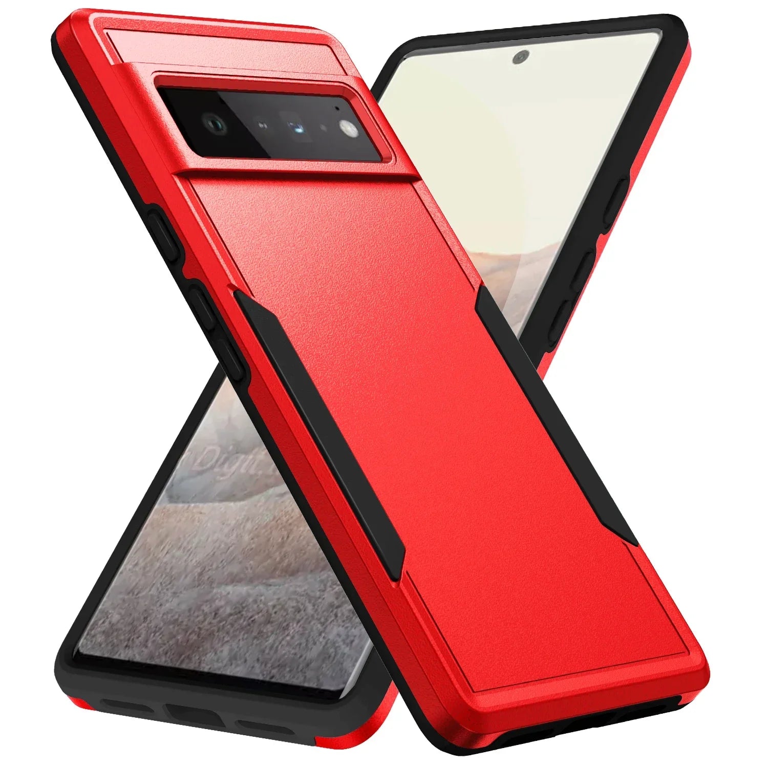 Heavy Duty Rugged Armor Shockproof Case For Google Pixel 8 7 6 Pro 6A 7A 8A Soft TPU Hard Plastic Protective Back Cover Fundas