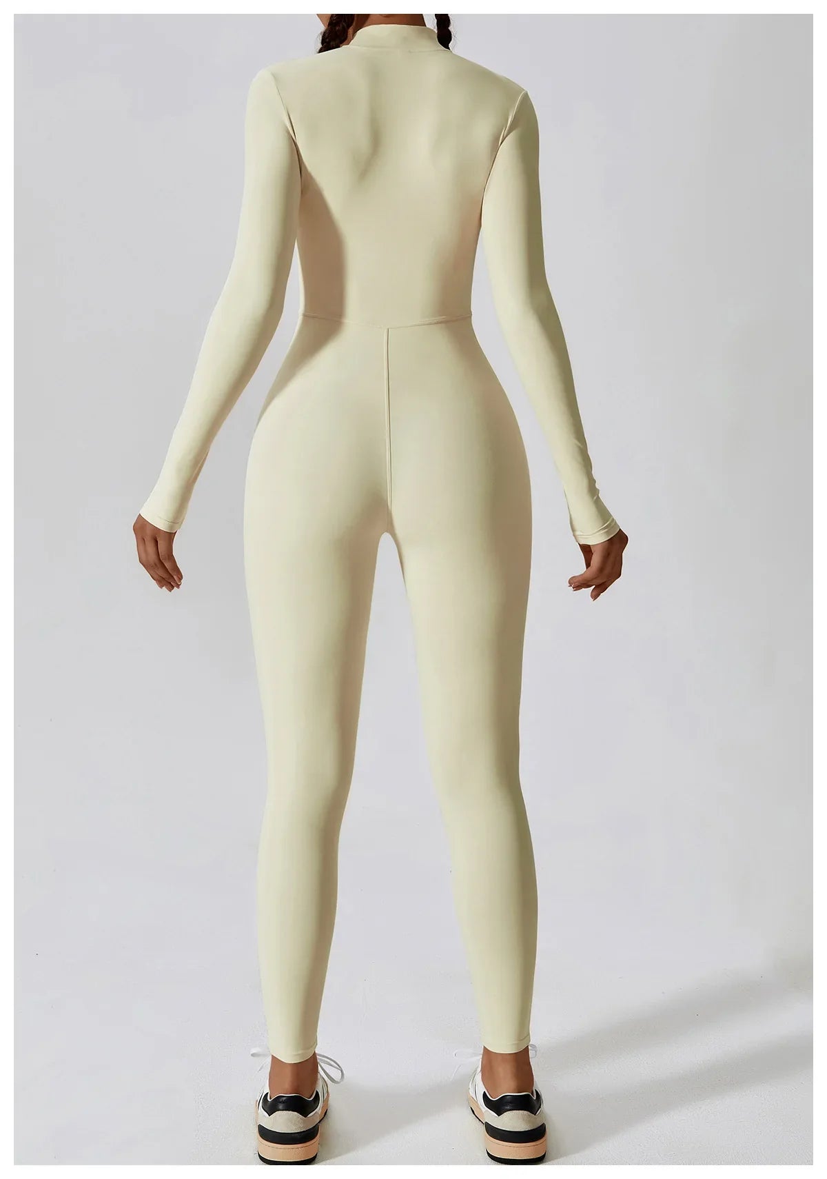 Yoga Boilersuit Long Sleeved Women's Sportswear Gym Zipper Jumpsuits Workout High-intensity Fitness One-piece Skin-tight Garment