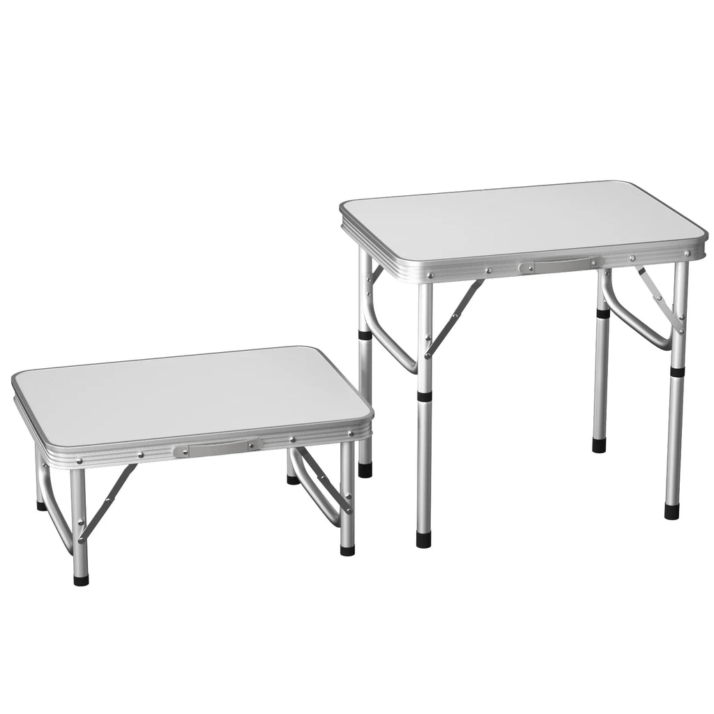 Folding Camping Table Portable Foldable Picnic Table for Outdoor Indoor Garden Lightweight Fold Up Table with 2 Adjustable Heigh