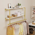 Industrial Pipe Clothing Rack Wall Mounted Wood Shelf,Pipe Shelving Floating Shelves,Retail Garment Rack Display Rack Clothes