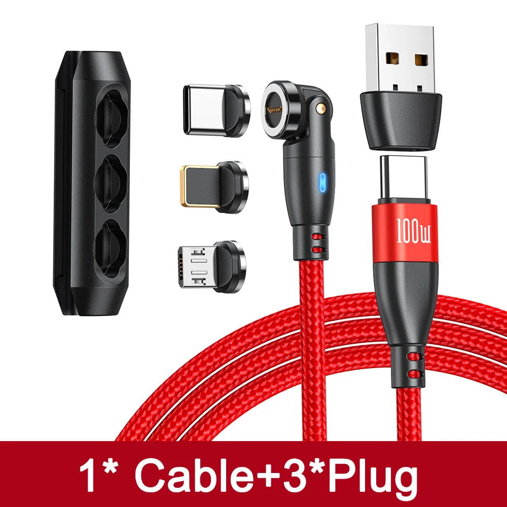 AUFU 100W Magnetic USB Type C Cable 5A Fast Charging Micro Type C Cable For Macbook Samsung for iPhone Magnet Charger Wire Cord