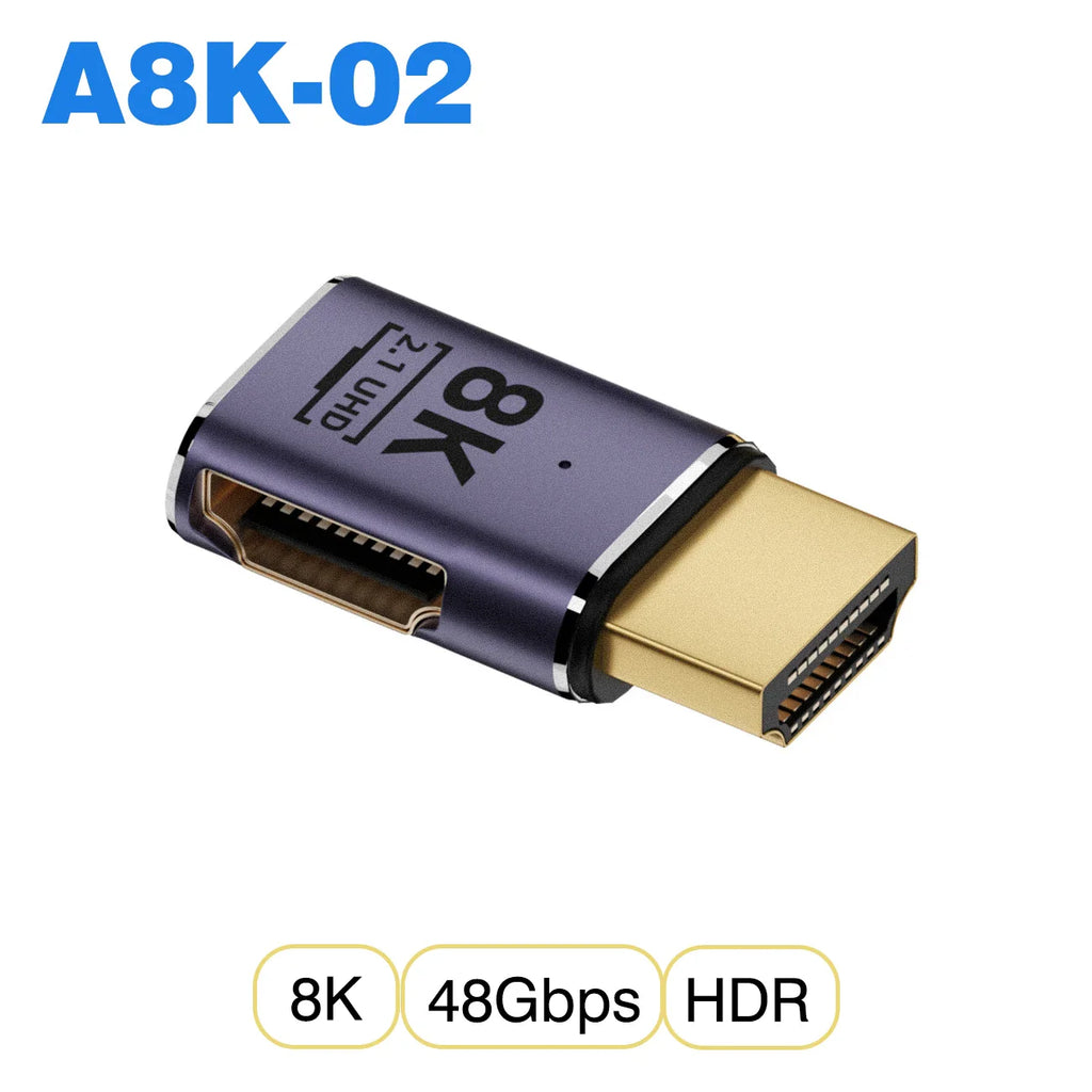 UGOURD HDMI2.1 Cable Adapter mini micro hdmi to HDMI 2.1 Converter 48Gpbs 8K60HZ 4K120HZ for HDTV Projector PS4 PS5 Laptop PC