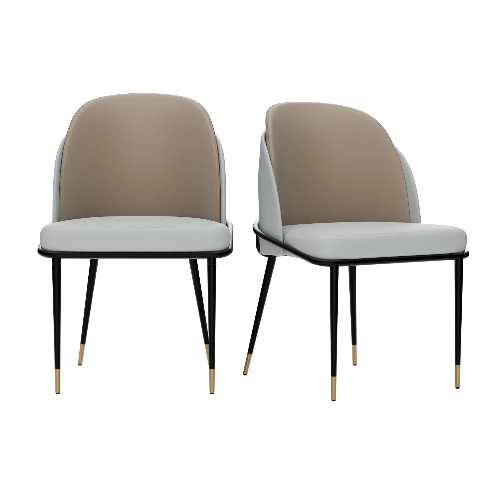 Luxurious Upholstered Dining Room Chairs Set, Microfiber Silicone Leather, 2 Colors, Kitchen Chairs