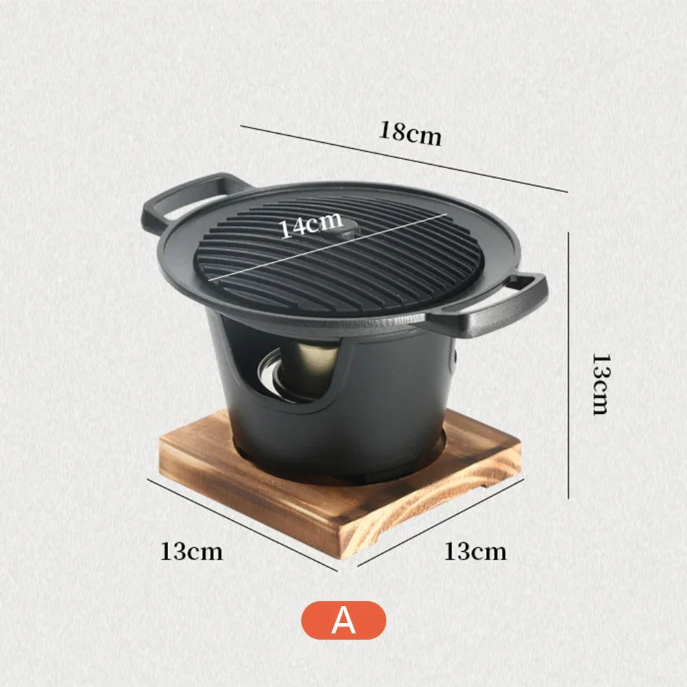 Mini Barbecue Stove Detachable Japanese Alcohol Stove Non-stick BBQ Grill Furnace Roasting Meat Tool for Picnic Camping Stove
