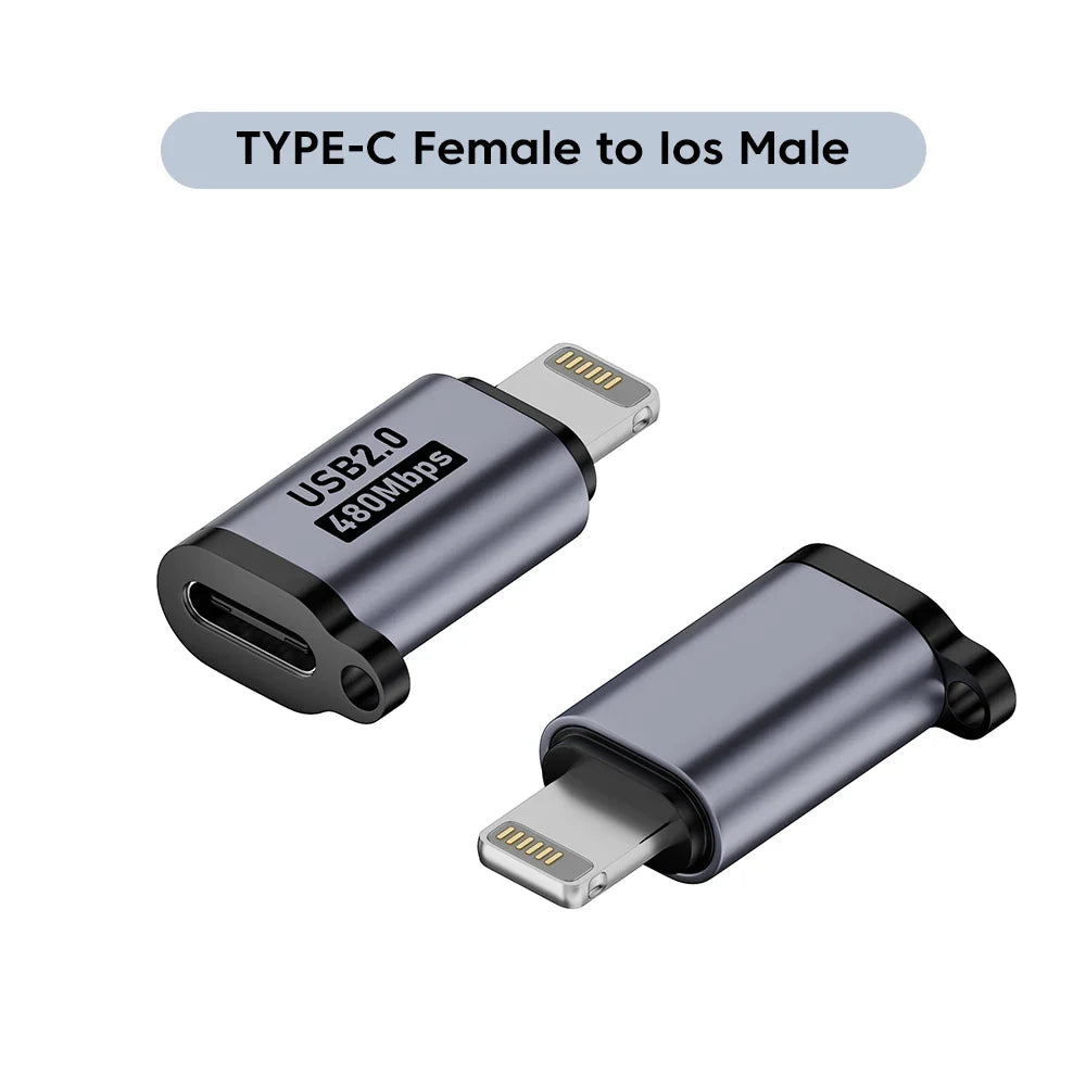 Micro USB To Type C Adapter Mini USB To USB C 480Mbps Fast Data Charging Connector USBC To Lightning Adapter For iphone Android