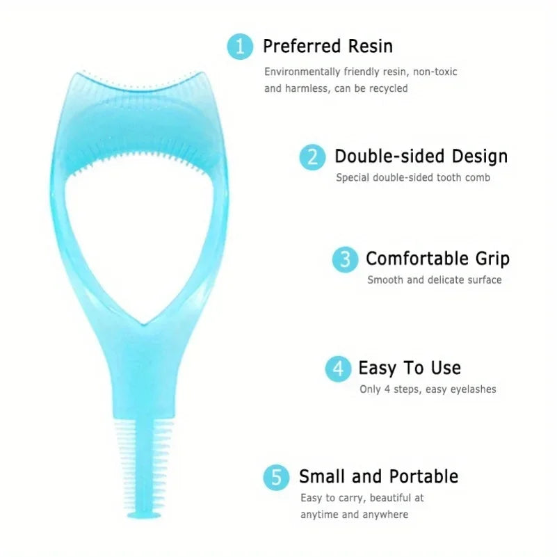 3 in 1 Mascara Applicator Template with Eyelash Curler Guard and Case, Eyeliner Holder, Eyelash Aid, Eyebrow Drawing Tool Makeup