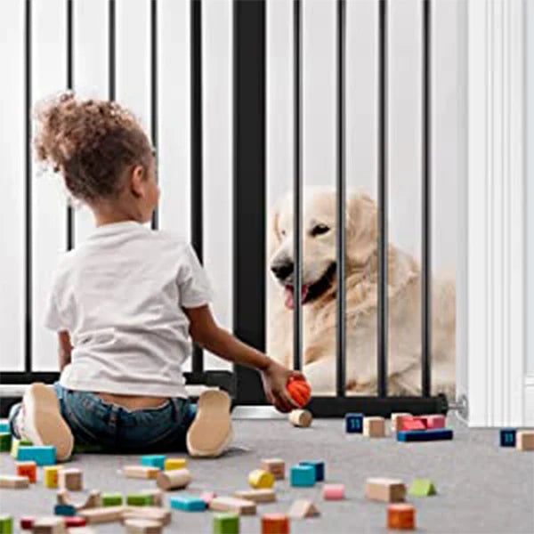 UBRAVOO Baby Gate for Doors and Stairs, Height 100 cm, Safety Pet Gate,  Automatic Closure, Triple Locking