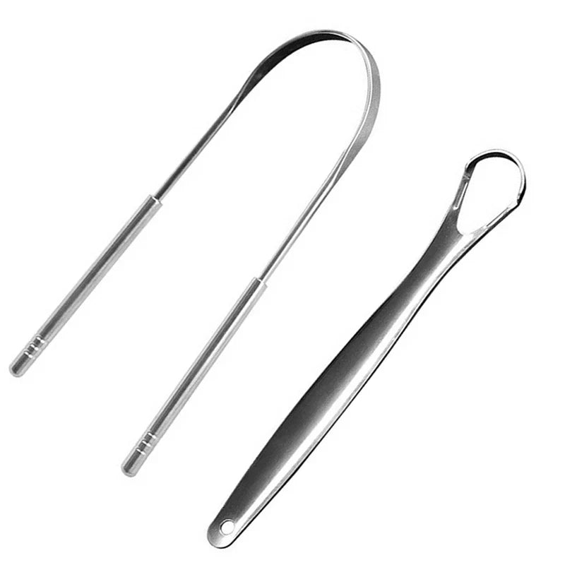 Oral Tongue Cleaner Stainless Steel U Type Tongue Scraper Brush Cleaning Coated Tongue Toothbrush Oral Hygiene Care Tools