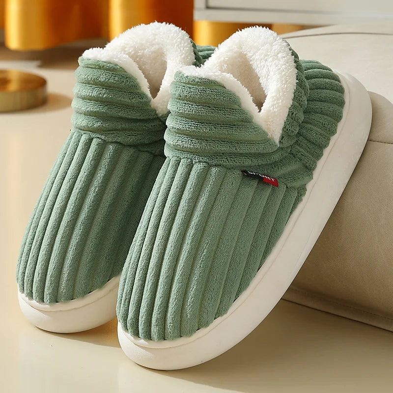 Litfun New Fur Slippers For Women Men Winter Furry Fashion Warm Ankles Plush Cozy Slides For Home Indoor Soft Sole Cotton Shoes