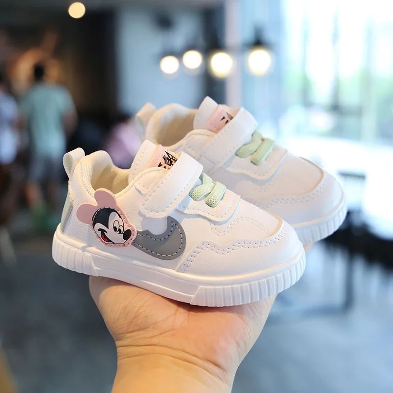 Disney White Casual Shoes For Baby Boy Girl Brand Children Sneaker Mickey Mouse