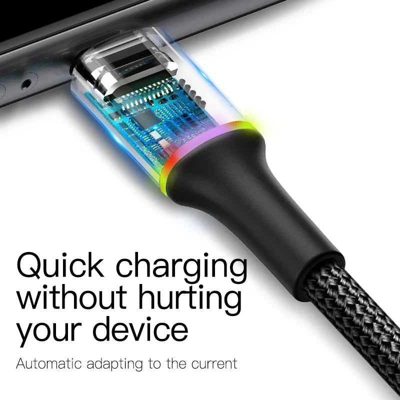 Baseus USB Cable for iPhone 6 7 8 Plus 11 12 13 Pro XS Max X XR 18W Lighting Fast Charging Charger USB Data Cable for iPad Cord