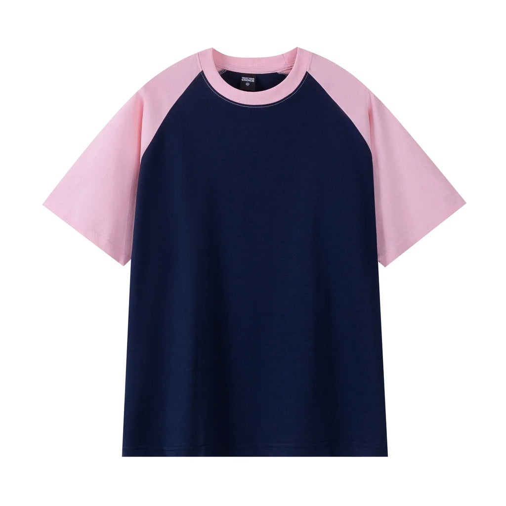 Heavyweight 240g Contrast Sleeve Cotton T-Shirt for Men