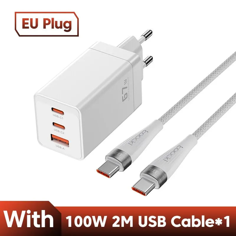 Toocki 67W GaN USB C Charger 65W Quick Charge QC 4.0 PD 3.0 45W Type C Fast USB Charger For iPhone 16 15 14  Pro Samsung MacBook